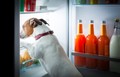 Hund am Kühlschrank